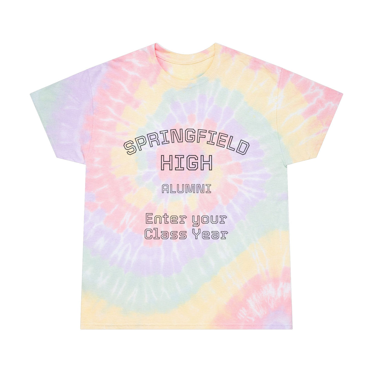 Pastel Spiral Tie-Dye Tee - "Springfield High Alumni" (Add your Class Year) Shirt