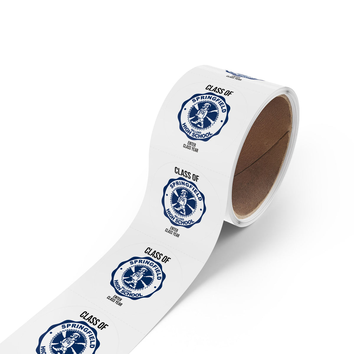 Custom School Seal Round Stickers on Roll — 'Class of' Personalized Labels